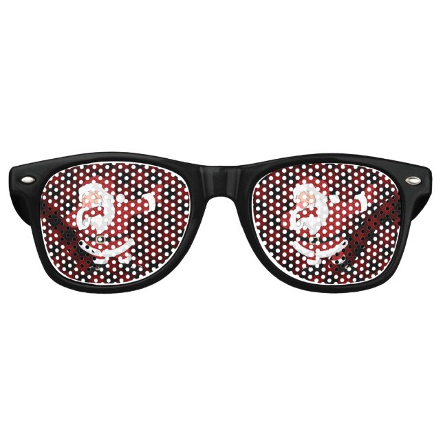 Lunettes De Fête Retro Dabbing Red Plaid Santa Claus | Fun Rustic Buffalo (Devant)