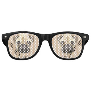 Lunettes De Fête Retro Définition de la face du Carlin d'aquarelle fine