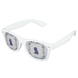 Lunettes De Fête Retro Delft en tuile bleue fille avec une oreille perle