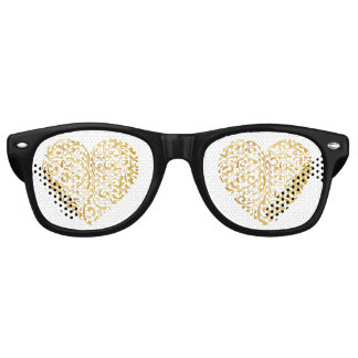 Lunettes De Fête Retro Design de coeur doré