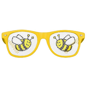 Lunettes De Fête Retro Dessin d'abeilles