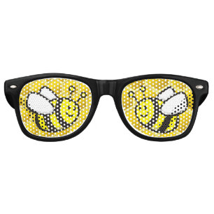 Lunettes De Fête Retro Dessin sur les abeilles