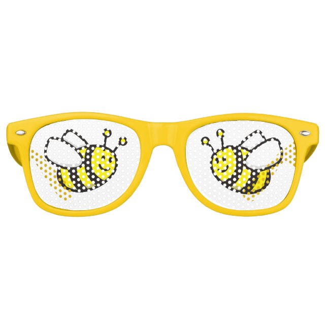 Lunettes De Fête Retro Dessin sur les abeilles (Devant)