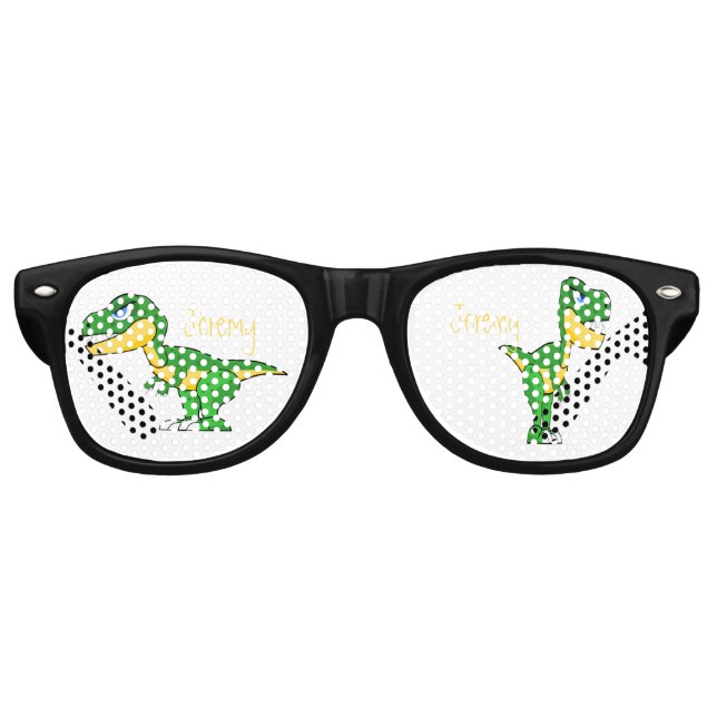 Lunettes De Fête Retro Dinosaur Nom Garçons Fun Party (Devant)