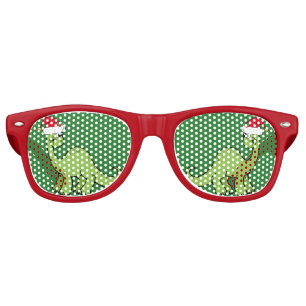 Lunettes De Fête Retro Dinosaure de Noël mignon