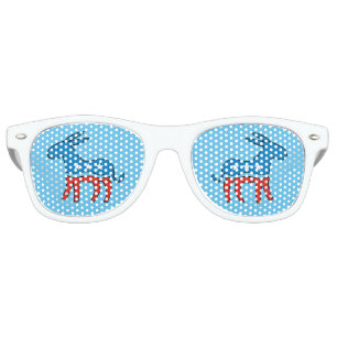 Lunettes De Fête Retro Donkey Blue démocrate