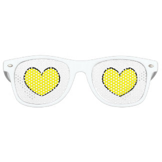 Lunettes De Fête Retro Double Jaune Coeur Têtes 0001