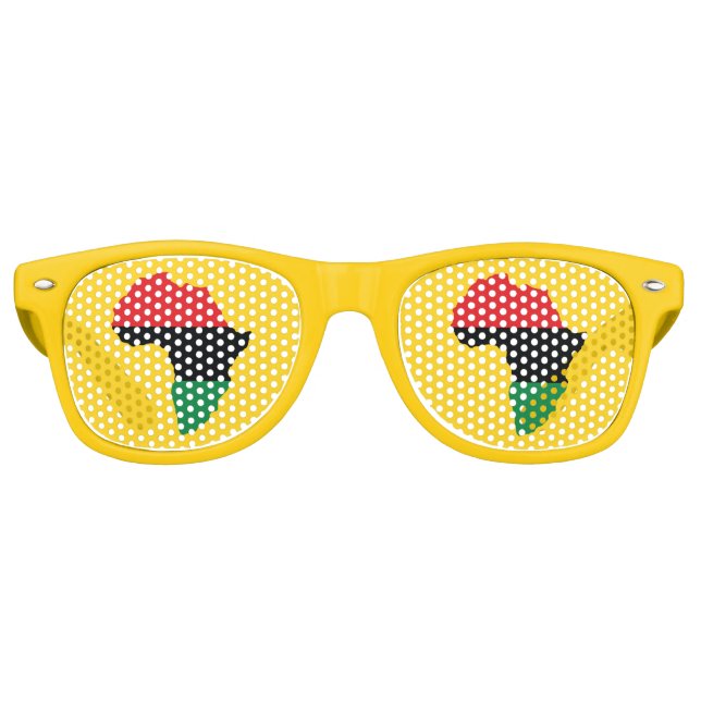 Lunettes De Fête Retro Drapeau Afrique rouge, noire et verte (Devant)