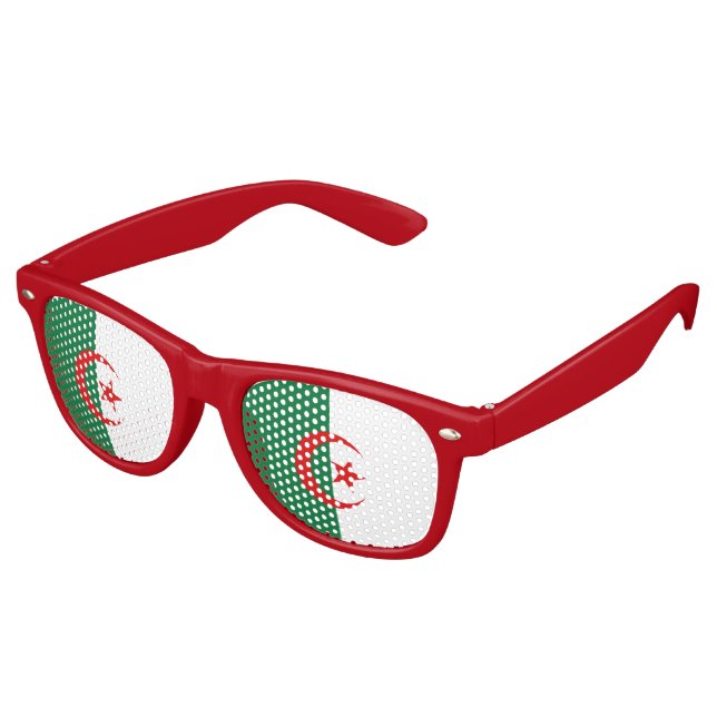 Lunettes De Fête Retro Drapeau Algérie (Angulaire)