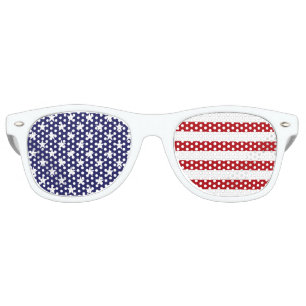 Lunettes De Fête Retro Drapeau américain - Étoiles et rayures - Vieux Glo