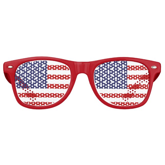 Lunettes De Fête Retro Drapeau américain, patriotique (Devant)