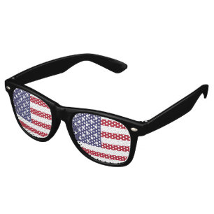 Lunettes De Fête Retro Drapeau américain patriotique Drapeau américain ét