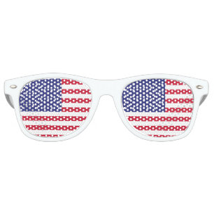 Lunettes De Fête Retro Drapeau américain Rouge Bleu Patriotique