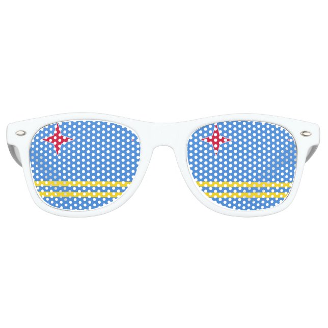 Lunettes De Fête Retro Drapeau Aruba (Devant)