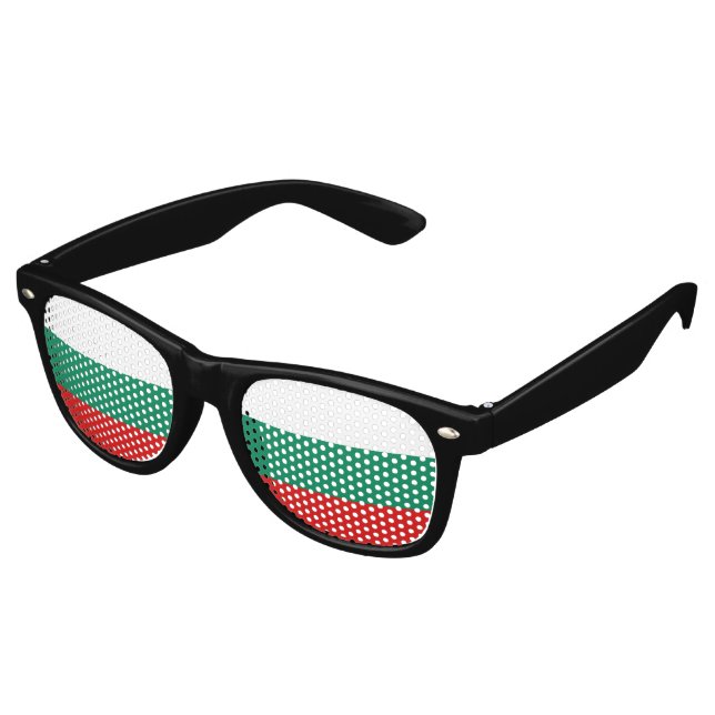 Lunettes De Fête Retro Drapeau Bulgarie (Angulaire)