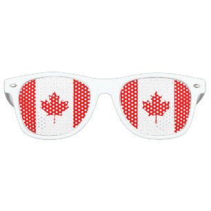 Lunettes De Fête Retro Drapeau canadien Patriotique de la Feuille d'érab
