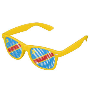 Lunettes De Fête Retro Drapeau Congo-Kinshasa