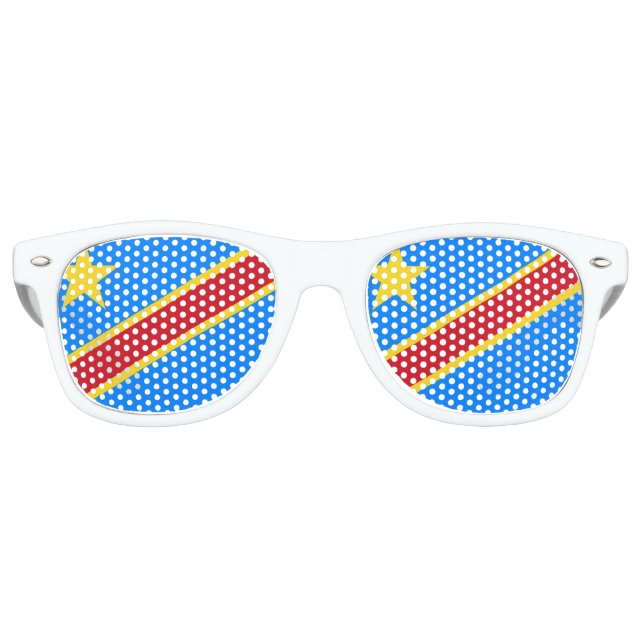 Lunettes De Fête Retro Drapeau Congo-Kinshasa (Devant)