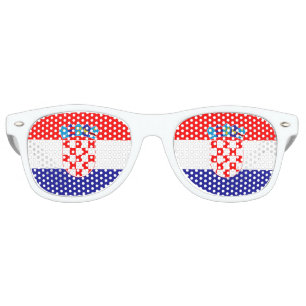 Lunettes De Fête Retro Drapeau Croatie
