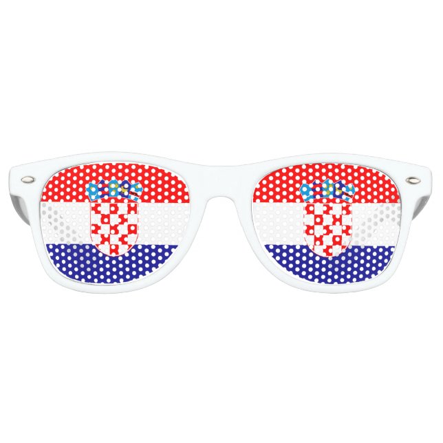 Lunettes De Fête Retro Drapeau Croatie (Devant)