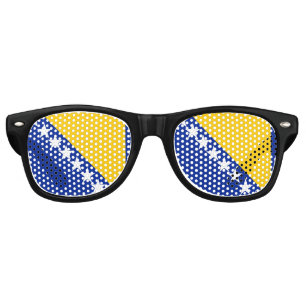 Lunettes De Fête Retro Drapeau de Bosnie-Herzégovine