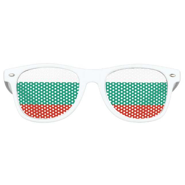 Lunettes De Fête Retro Drapeau de Bulgarie ou de Bulgarie (Devant)