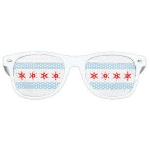 Lunettes De Fête Retro Drapeau de Chicago, Illinois Retro Lunettes de sol