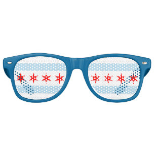 Lunettes De Fête Retro Drapeau de Chicago, Illinois Retro Lunettes de sol