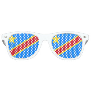 Lunettes De Fête Retro Drapeau de Congo-Kinshasa