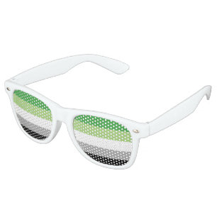 Lunettes De Fête Retro Drapeau de fierté aromantique LGBTQ