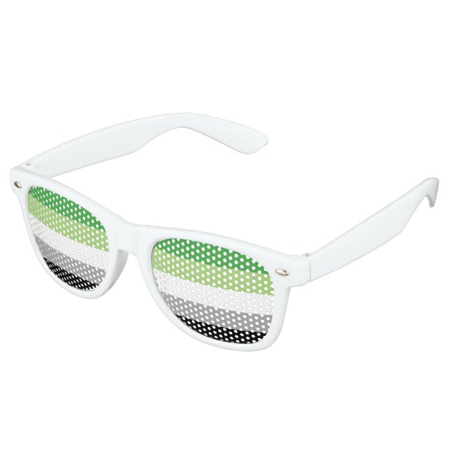 Lunettes De Fête Retro Drapeau de fierté aromantique LGBTQ (Angulaire)