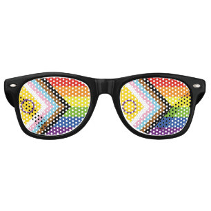 Lunettes De Fête Retro Drapeau de fierté intersexe de SlipperyJoe's fond 
