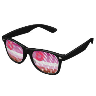 Lunettes De Fête Retro Drapeau de fierté lesbienne au rouge à lèvres Slip