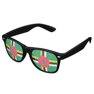 Lunettes De Fête Retro Drapeau de la Dominique