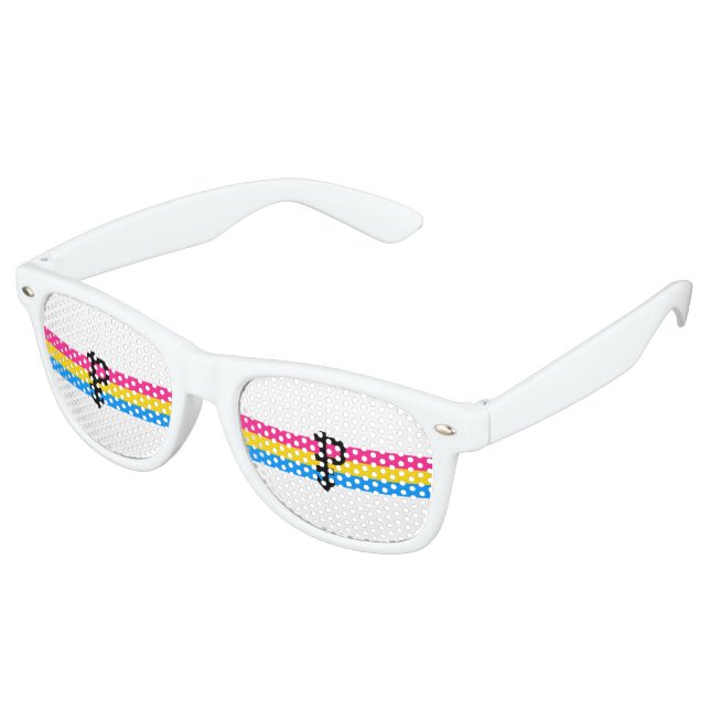 Lunettes De Fête Retro Drapeau de la fierté Pansexual (Angulaire)