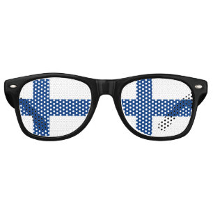 Lunettes De Fête Retro Drapeau de la Finlande