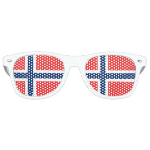 Lunettes De Fête Retro Drapeau de la Norvège