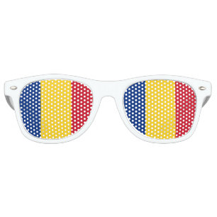 Lunettes De Fête Retro Drapeau de la Roumanie