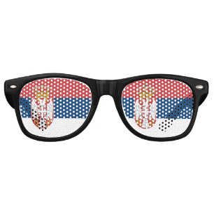 Lunettes De Fête Retro Drapeau de la Serbie