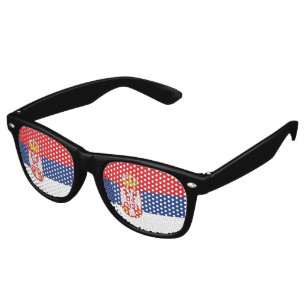 Lunettes De Fête Retro drapeau de la Serbie