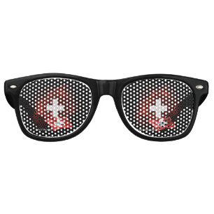 Lunettes De Fête Retro Drapeau de la Suisse