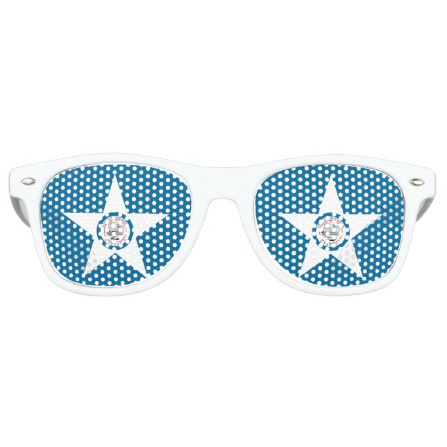 Lunettes De Fête Retro Drapeau de la ville de Houston, Texas (Devant)