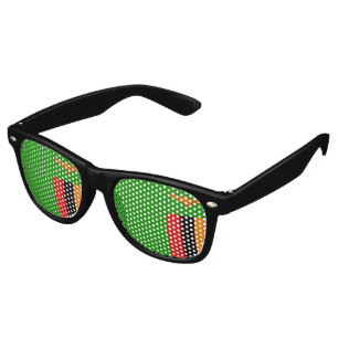 Lunettes De Fête Retro Drapeau de la Zambie