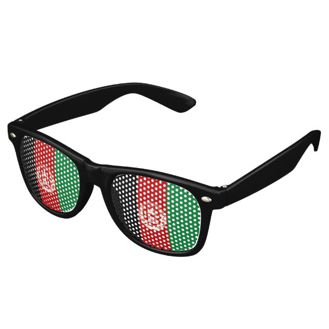 Lunettes De Fête Retro Drapeau de l'Afghanistan (Angulaire)