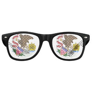 Lunettes De Fête Retro Drapeau de l'Illinois