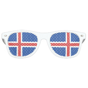 Lunettes De Fête Retro Drapeau de l'Islande