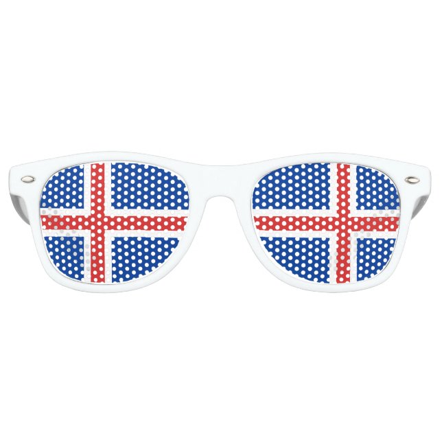 Lunettes De Fête Retro Drapeau de l'Islande (Devant)