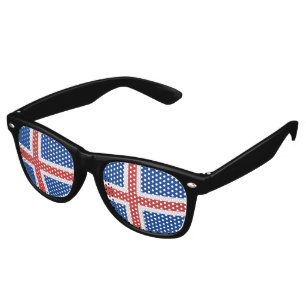 Lunettes De Fête Retro Drapeau de l'Islande