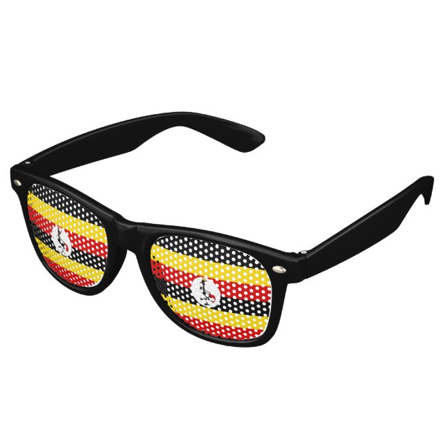 Lunettes De Fête Retro Drapeau de l'Ouganda (Angulaire)