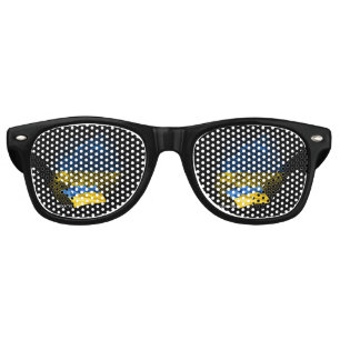 Lunettes De Fête Retro Drapeau de l'Ukraine